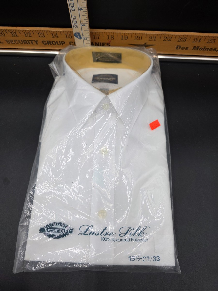 mens white dress shirt 18 32/33 Ike Behar Evening Dress Shirt Mens 18 32/33 White Twill Spread Collar Formal
