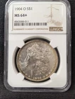 1904 O NGC MS 64+ MORGAN SILVER DOLLAR Rim Toning