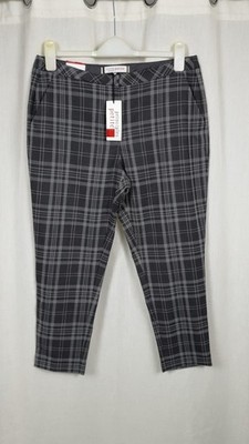 Debenhams Principles grau zierlich weich kariert spitz zulaufend Hose 14 UK CR059 BB 22