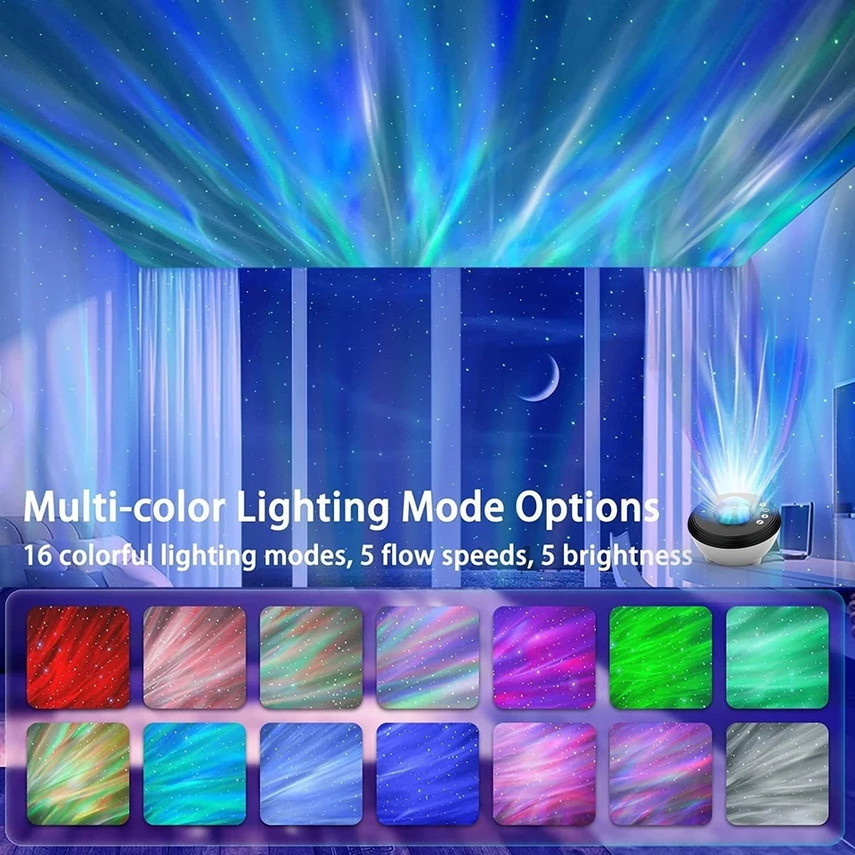 Proiettore Aurora, proiettore di stelle aurora boreale, altoparlante Bluetooth - Immagine 2 di 4
