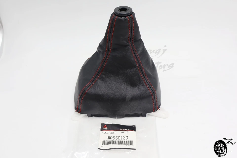 MITSUBISHI Genuine Lancer Evolution VI CP9A Red Stitched Shift Boot OEM JDM - Image 3 of 4