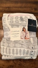 Cuddl Duds Women s Fleece Pajama Set Gray Snowflake 2PC NWT Size Small S