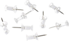 Push Pins Tacks, Steel Point, Clear Plastic Head, for Cork Board, Bulletin Board