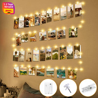 Led Foto Lichterkette 5M 50LED Silberdraht Mit Klammern Und Timer FüR Deko