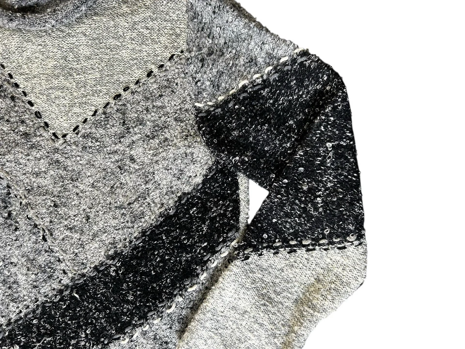 Anthropologie CURIO Boho knit Pullover Sweater Size Large Gray Cowl Turtleneck - Image 2 of 4