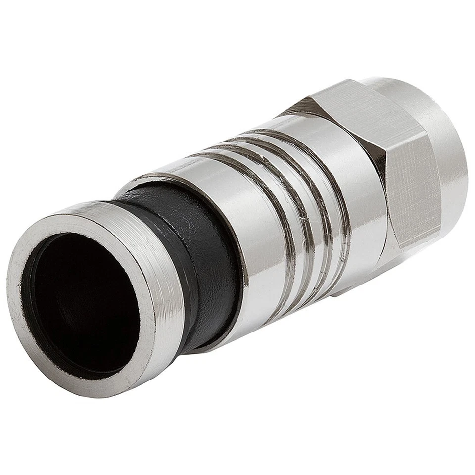 10x Waterproof Compression Connector for RG6 Coax/Coaxial Cable CCTV Black Tail - Image 2 of 3