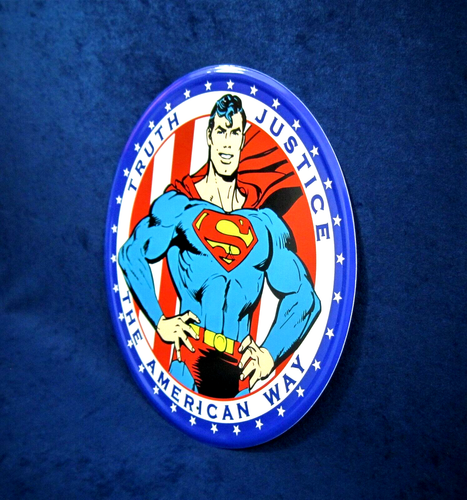 SUPERMAN - *US MADE* - Round Metal Sign - Man Cave Garage Bar Pub Wall Décor - Picture 5 of 9