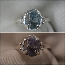 Certified Raw Alexandrite Ring 3.78ct Color Change Genuine June Birthstone AR87