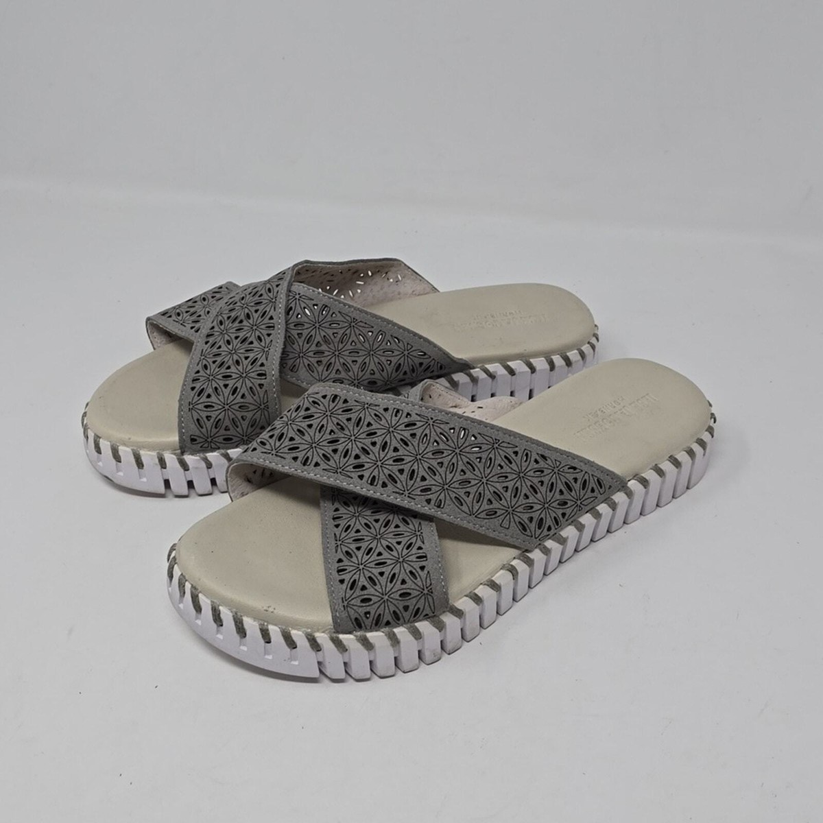 Ilse Jacobsen Tulip Crossband Platform Sandal, Grey, Women Size 36