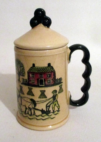 Vintage Metlox Poppytrail Homestead Provincial Grand Mug With Lid