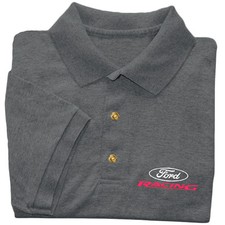 Ford Racing golf shirt men's collared button up polo tee dress shirt mustang