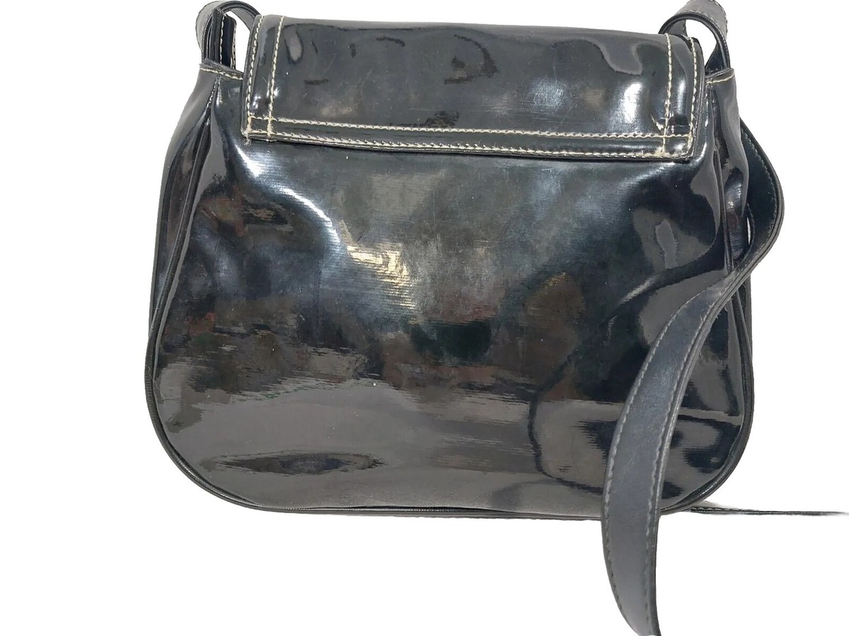 Sophie Martin Paris Black Vegan Leather Shoulderbag Crossbody NWOT