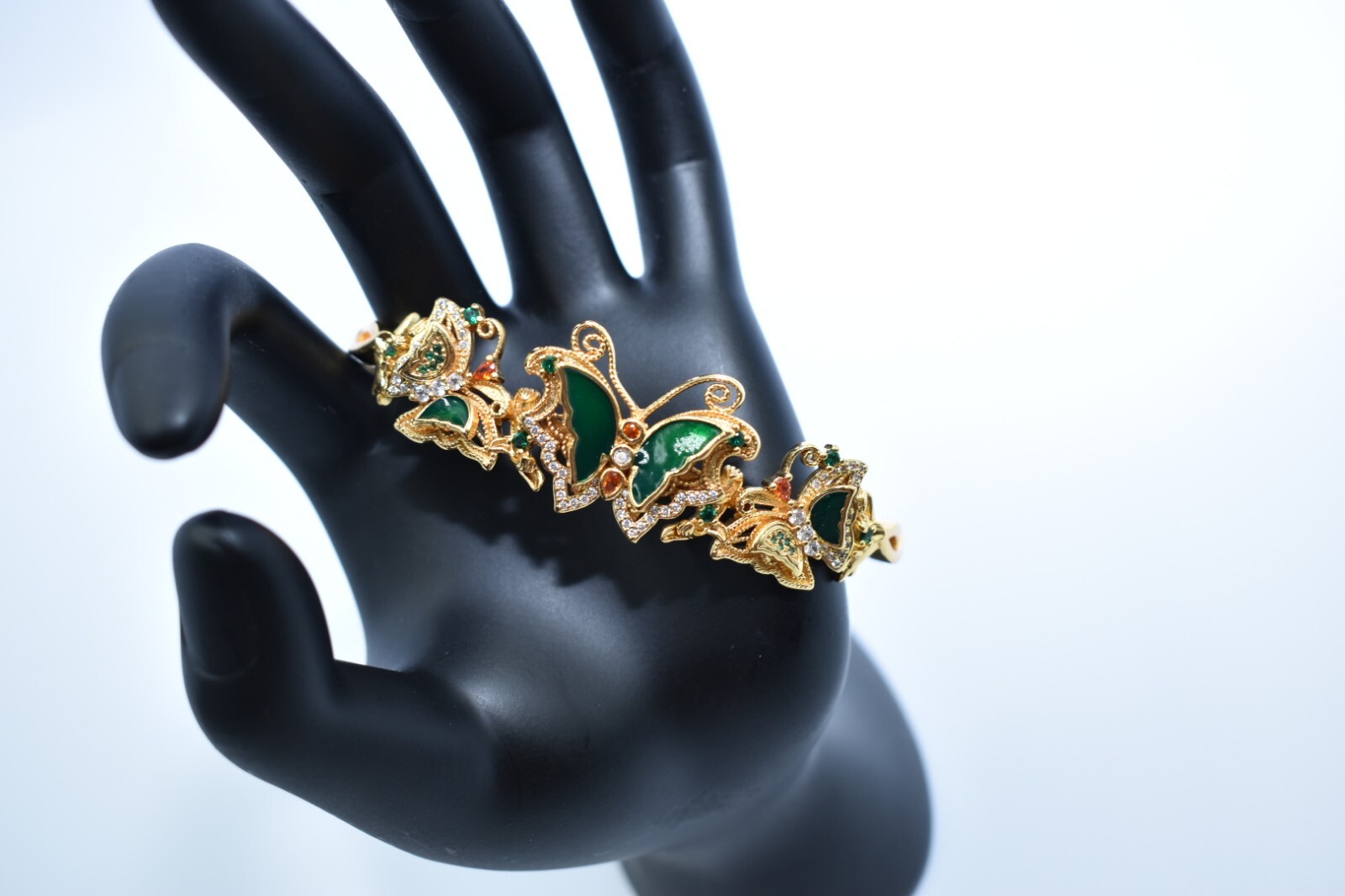 Stunning GoldTone Statement Cuff Bangle Crystal &… - image 16