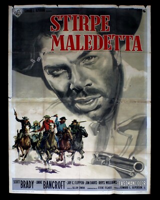 STIRPE MALEDETTA manifesto poster Scott Brady The Restless Breed Western D29