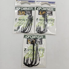 Owner Z Neck 5191 Offset Worm Hooks 5 Ct Super Needle Point 3/0, 4/0, 5/0 Choose