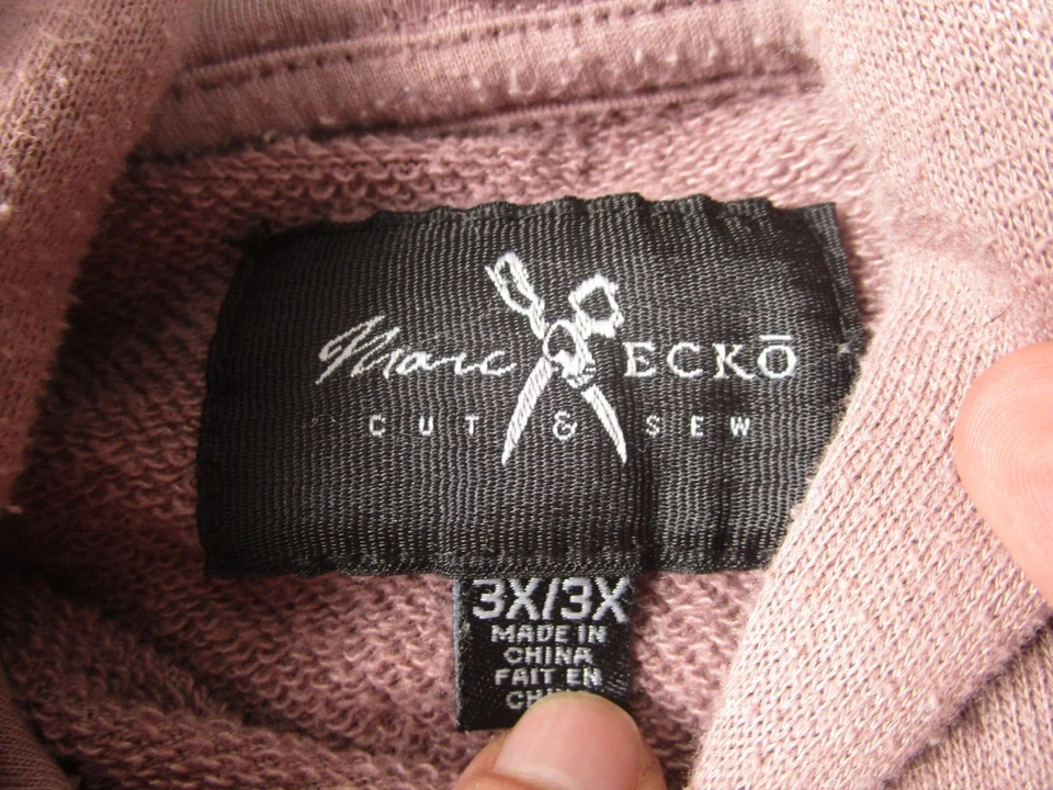 Marc Ecko Sweater Mens 3X Pink Pullover Hoodie Pocket Casual Streetwear — 第 4/4 张图片