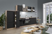 KüChe KüChenzeile KüChenblock EinbauküChe Eiche Schwarz Merle 300 Cm Respekta