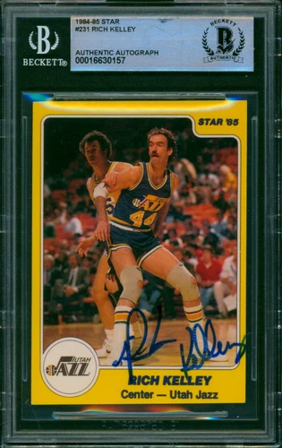1984-85 Star Co RICH KELLEY Signed Card #231 Slabbed Auto Utah Jazz SP BAS
