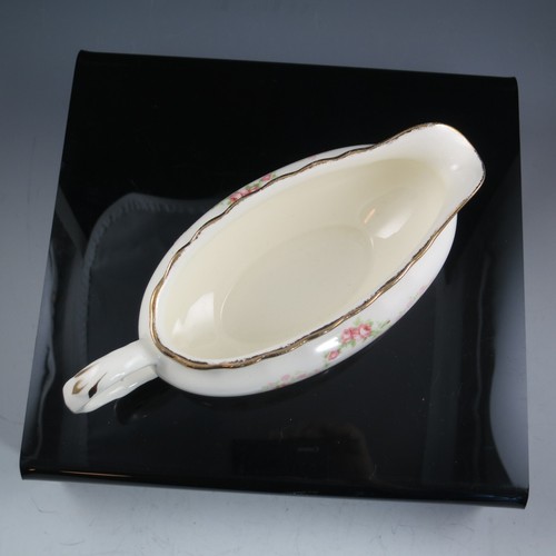 Elegant Pope-Gosser China Gravy Boat - Pink Rose Garland made in USA - Picture 4 of 8