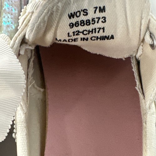 Sperry Top-Siders Bahama White & Pink Iridescent Sequin Sneakers 7/37 - Picture 6 of 6