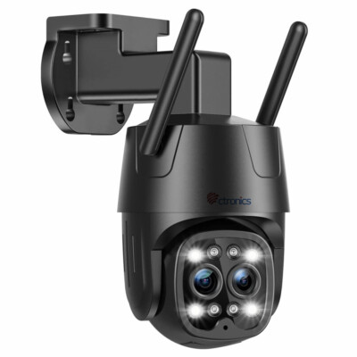 Ctronics 2.5K 4MP Camera Surveillance Outdoor WiFi Dual Lens,2.4G/5G WiFi Camera