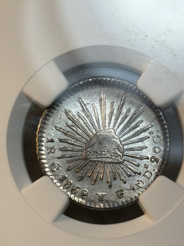 1862 Go YF NGC MS64 Mexico Silver 1 Real, Stunning Near Gem, Nice Luster, RARE! - Picture 5 of 6