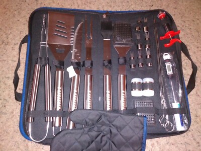 Torro deluxe grill set tongs flavor injector thermometer tenderizer 25 pc tools