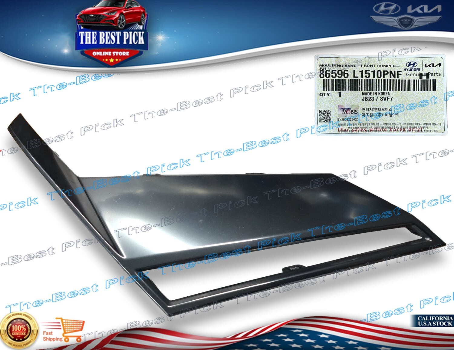 ⭐GENUINE⭐ 23-2024 SONATA Front Bumper Lower Grille Mounting RIGHT 86596L1510 PNF
