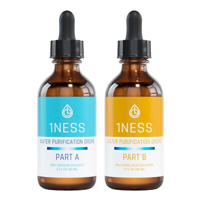 1ness Water Treatment Drops - Glass Bottles - 2oz Kit (CitricKit)