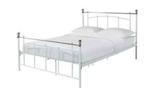 Yani Small Double Metal Bed Frame - White. Delivery available, ask for a quote.