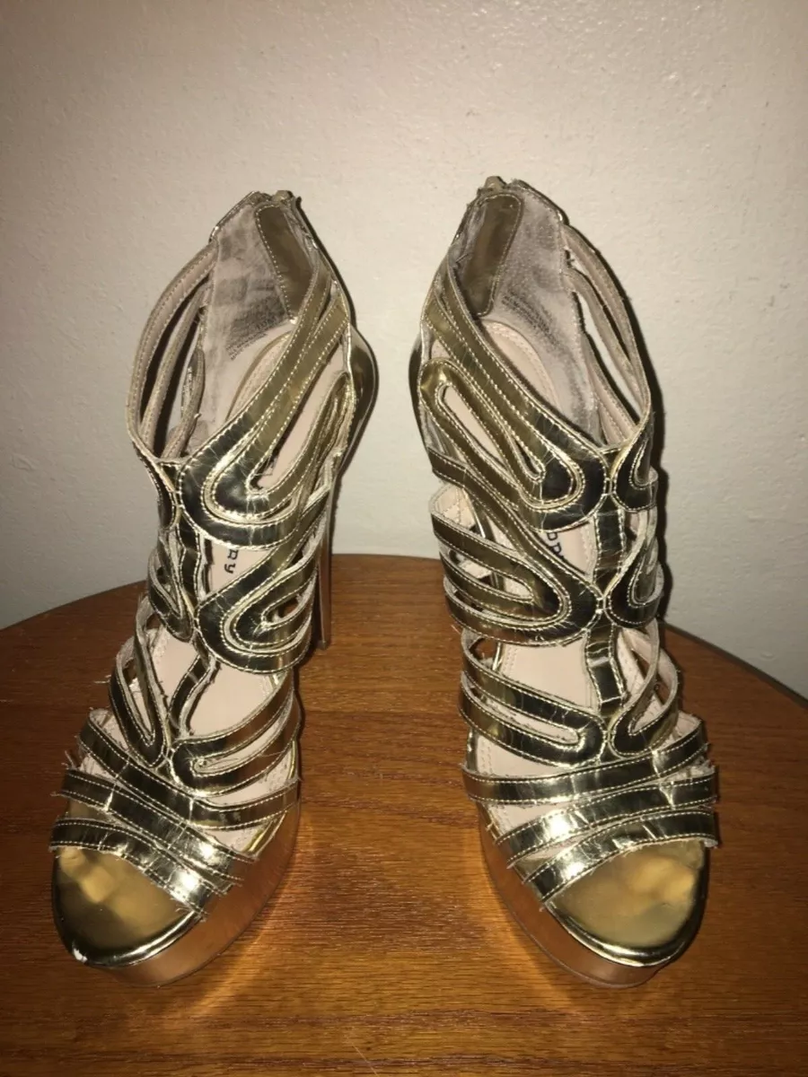 Chinese Laundry modern high heels women shoes size 10 M golden strapy Nice