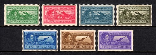 ALBANIA — SCOTT C29-C35 — 1930 KING ZOG AIRMAIL SET — MH — SCV $40 - 第 1/2 張圖片