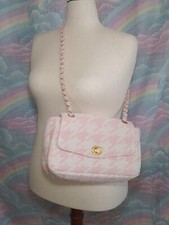 Pink Houndstooth Bag, Preppy Pink Bag, Light Pink Crossbody, Urban Revivo Bag