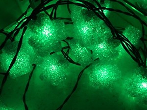 Shamrock Melted Popcorn Plastic 20 STRING LIGHTS Indoor/Outdoor 17 FEET