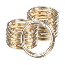12-Pack Metal Spring O Rings 1" Zinc Alloy Keyring Buckle Gold Electroplating 
