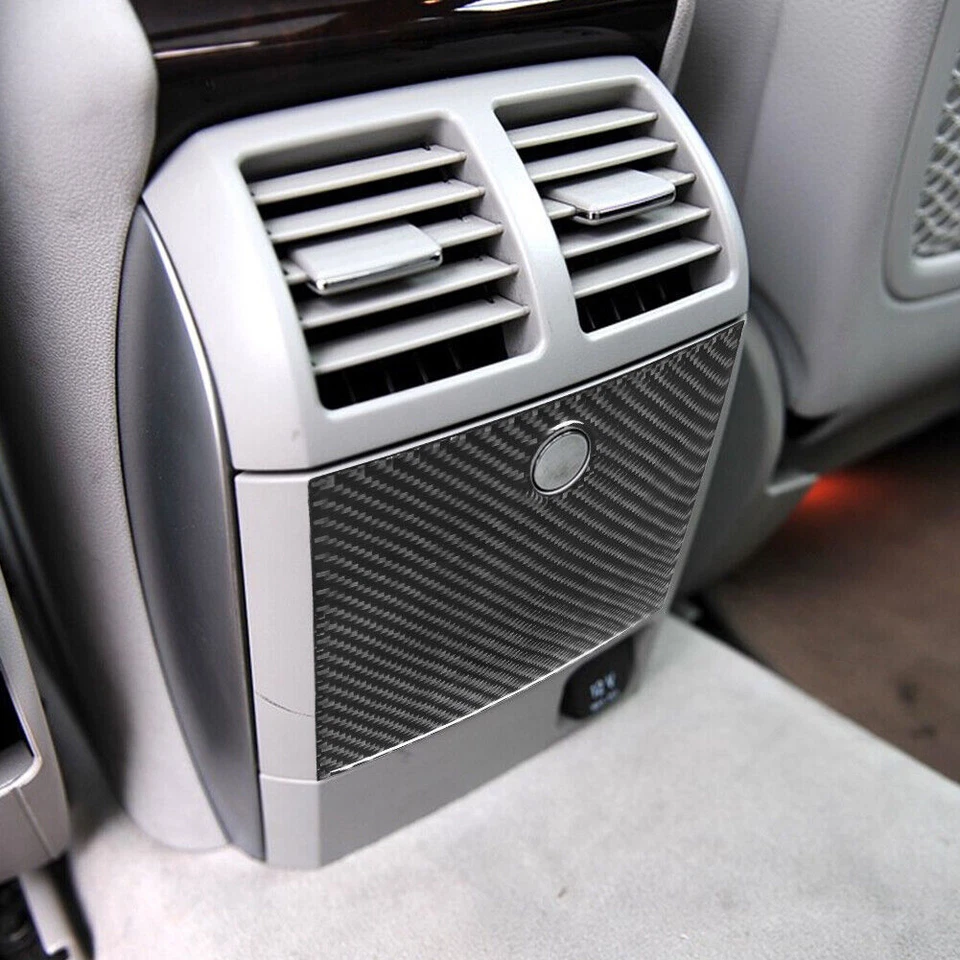 Cubierta de almacenamiento central interior de fibra de carbono para Mercedes-Benz R320 R350 Foto 4 de 4