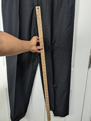 Ben Silver Dress Pants Men's 34x32 Black Super 110's Vitale Barberis Canonico - Picture 3 of 6