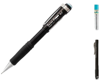 Pentel Twist-Erase III Mech Pencil Kit .7mm Black Lead Clic Eraser School Office