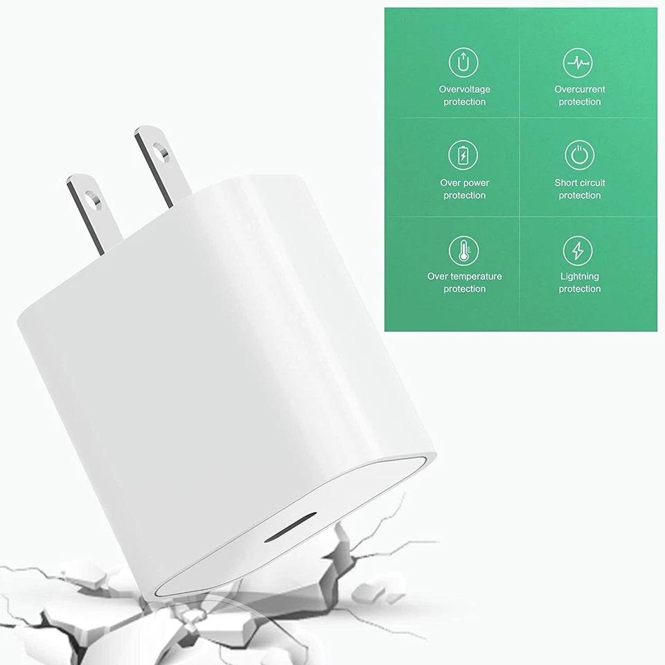 USB C Fast Charger Cube 20W PD Adapter for iPhone 16e/16Pro/16Plus/15/14/8 Lot - Image 4 of 4