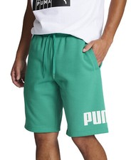 Puma Men's Regular-Fit Big Logo-Print Fleece 10" Shorts  Green  Medium