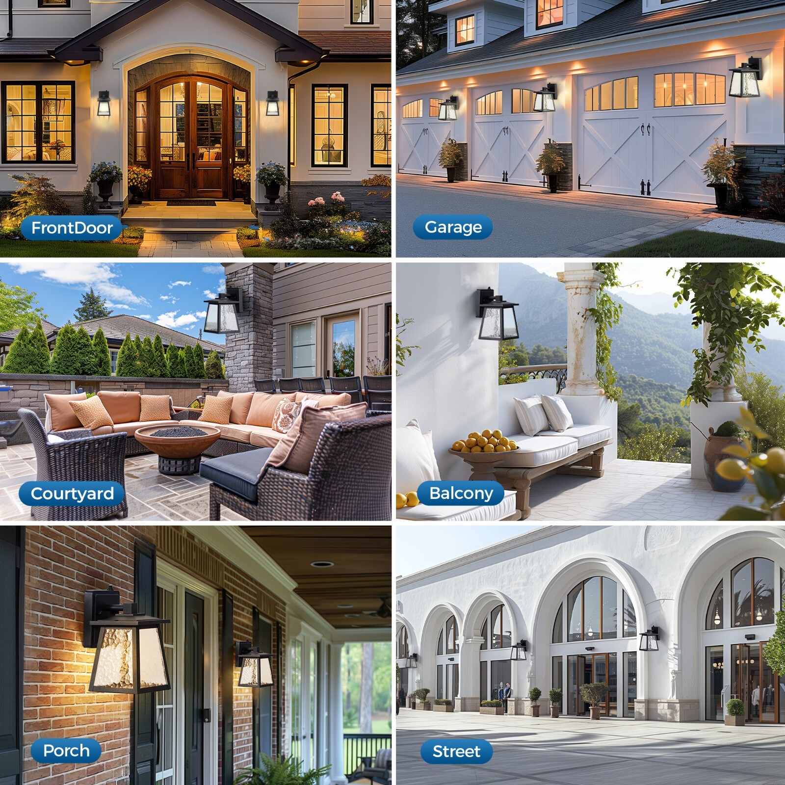 2PCS Outdoor Wall Lights Dusk to Dawn Sensor Outdoor Sconce Vintage Waterproof