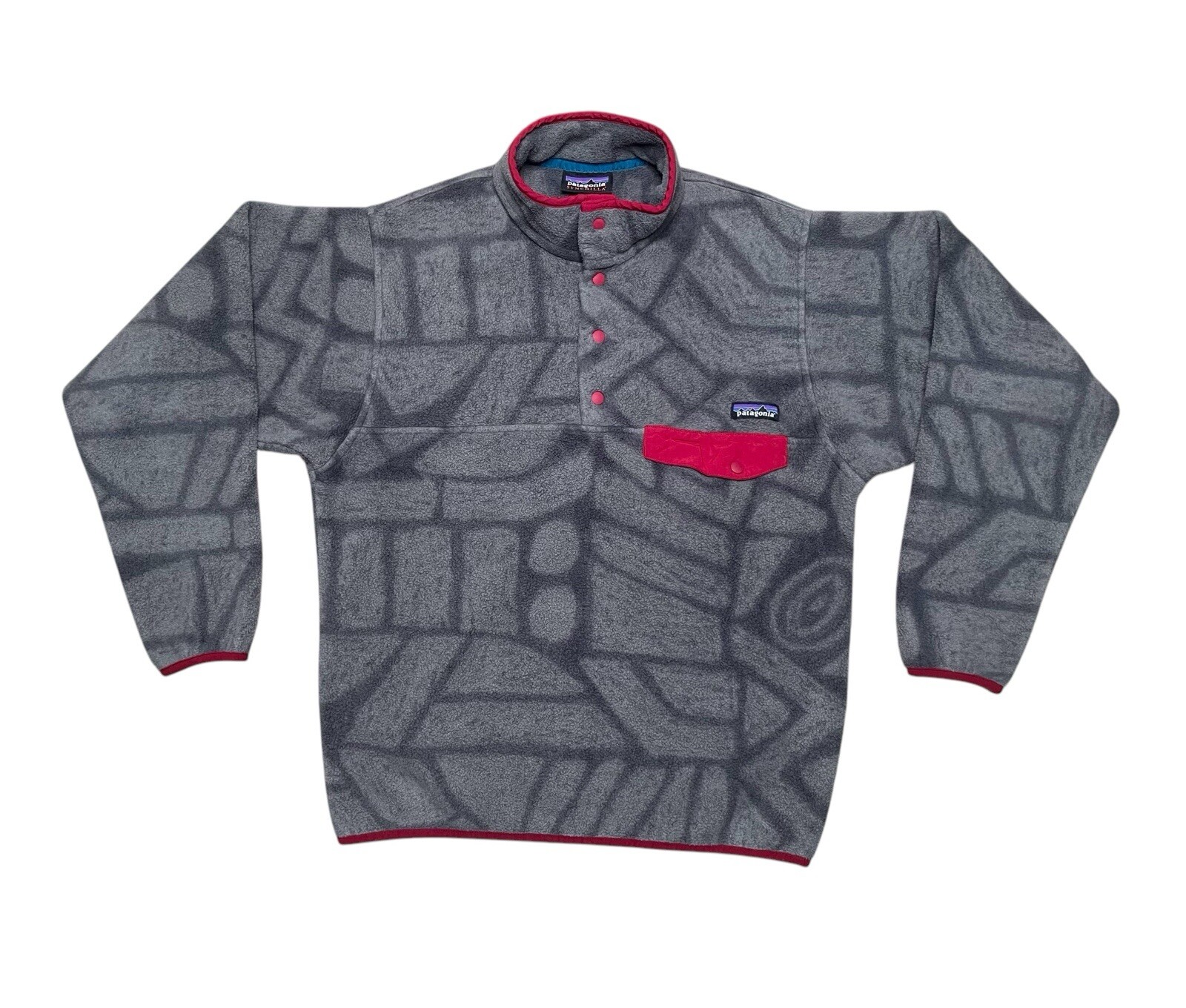 ARC'TERYX Patagonia Uomo S Synchilla Snap T Small Aztec Grigio Pullover Giacca in Pile