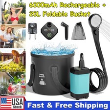 Portable Camping Shower 6000mAh Rechargeable Outdoor Camp Pump for Hiking Travel