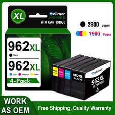 962XL Ink Cartridge 4PK, BK/C/M/Y Compatible for HP OfficeJet Pro 9010 9022