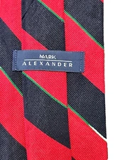 Men's Neck Tie  Mark Alexander Silk L58" W4.0" black red