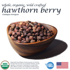 Organic Hawthorn Berry Whole Dried Crataegus Monogyna Premium 4oz Herbal