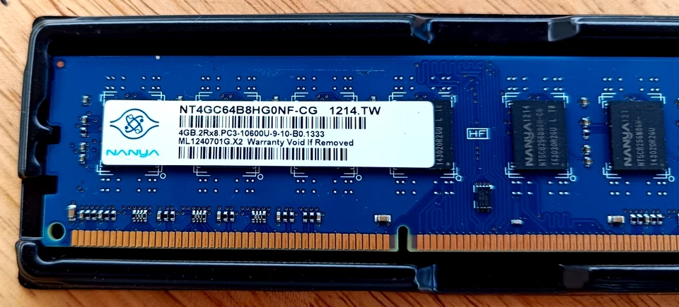 2PCS NT4GC64B8HGONF-CG 1214./ TW/ PC3-10600U/DDR3-1333/ 8GB TOTAL - Image 2 of 2