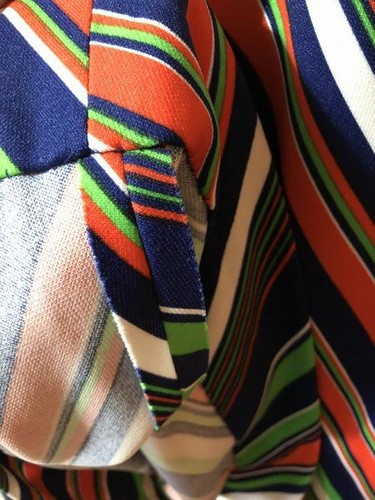 Falda vintage casera a rayas multicolor talla S - Imagen 2 de 4