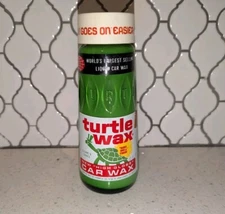 Vintage Turtle Wax High Gloss Car Glass Bottle T-127 12 Fl. Oz car auto green
