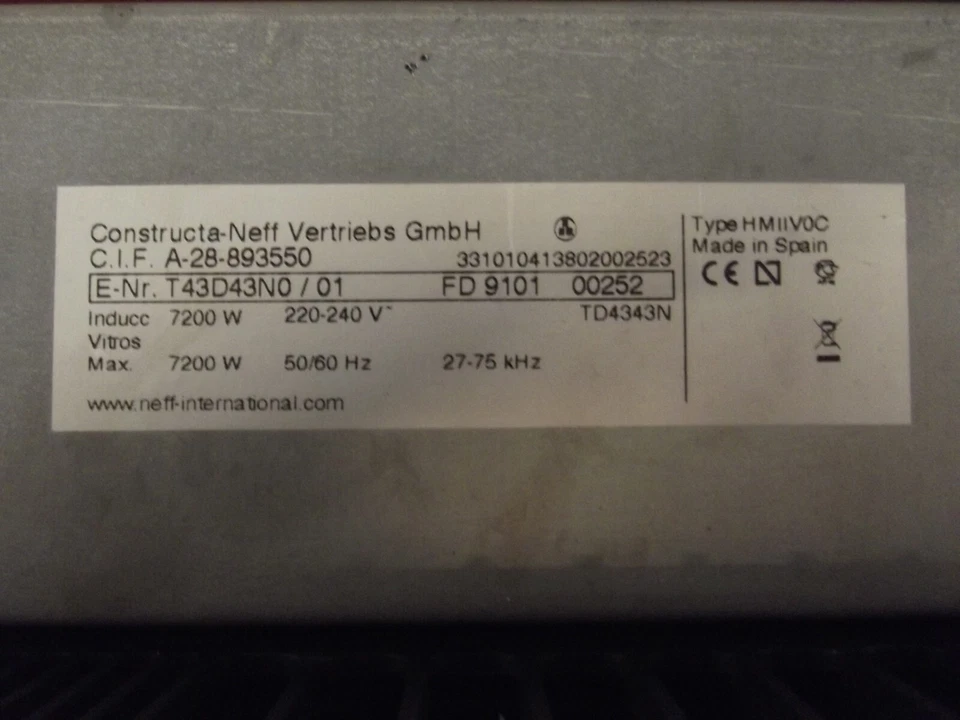 Neff T43D43N0 HMIIV0C Herdgebunden Induktion Glaskeramik Kochfeld 1J Gew P1072 - Bild 2 von 4